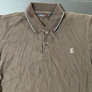 Pacific Flyer Polo Shirt Brown Youth L Preppy Y2K Academia